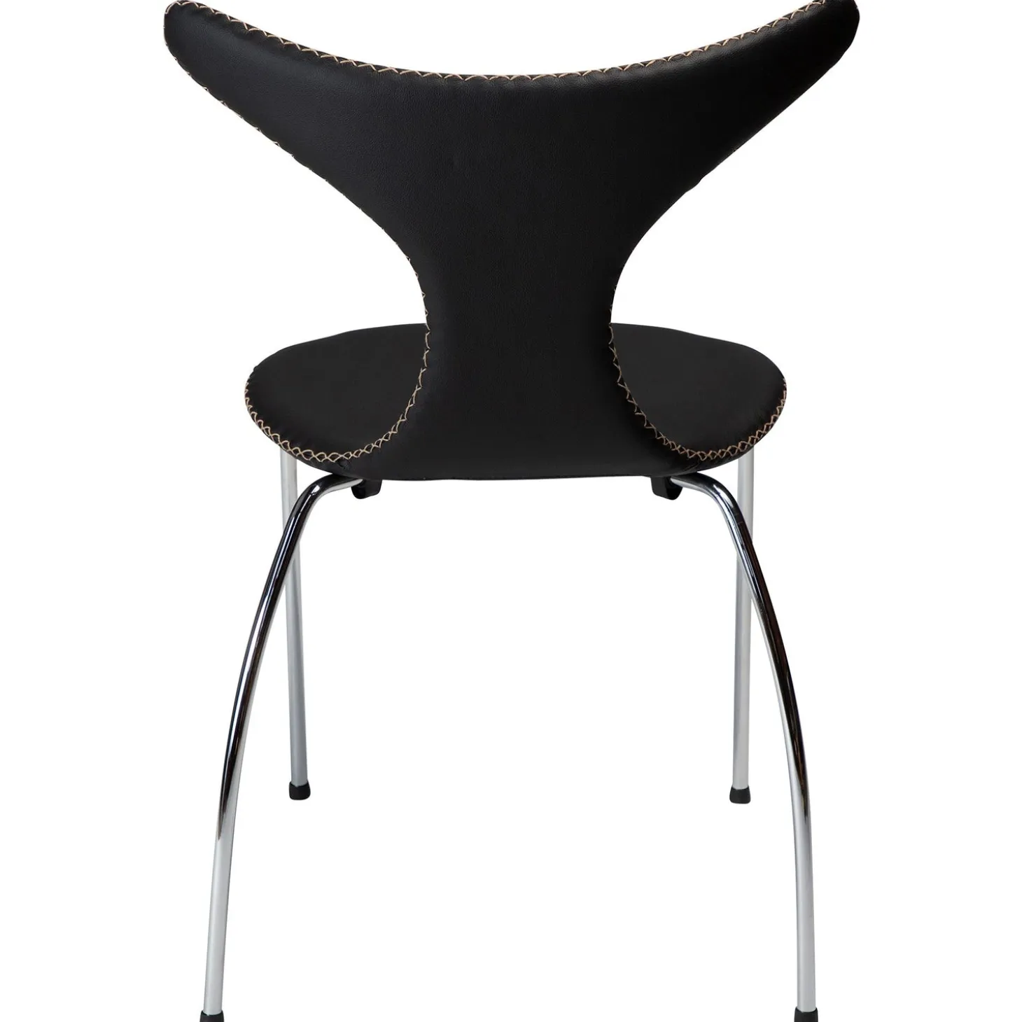 Dolphin Stol Black Leather, Chrome