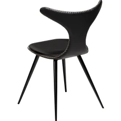 Dolphin Stol Vintage Black Art.Leather, Black