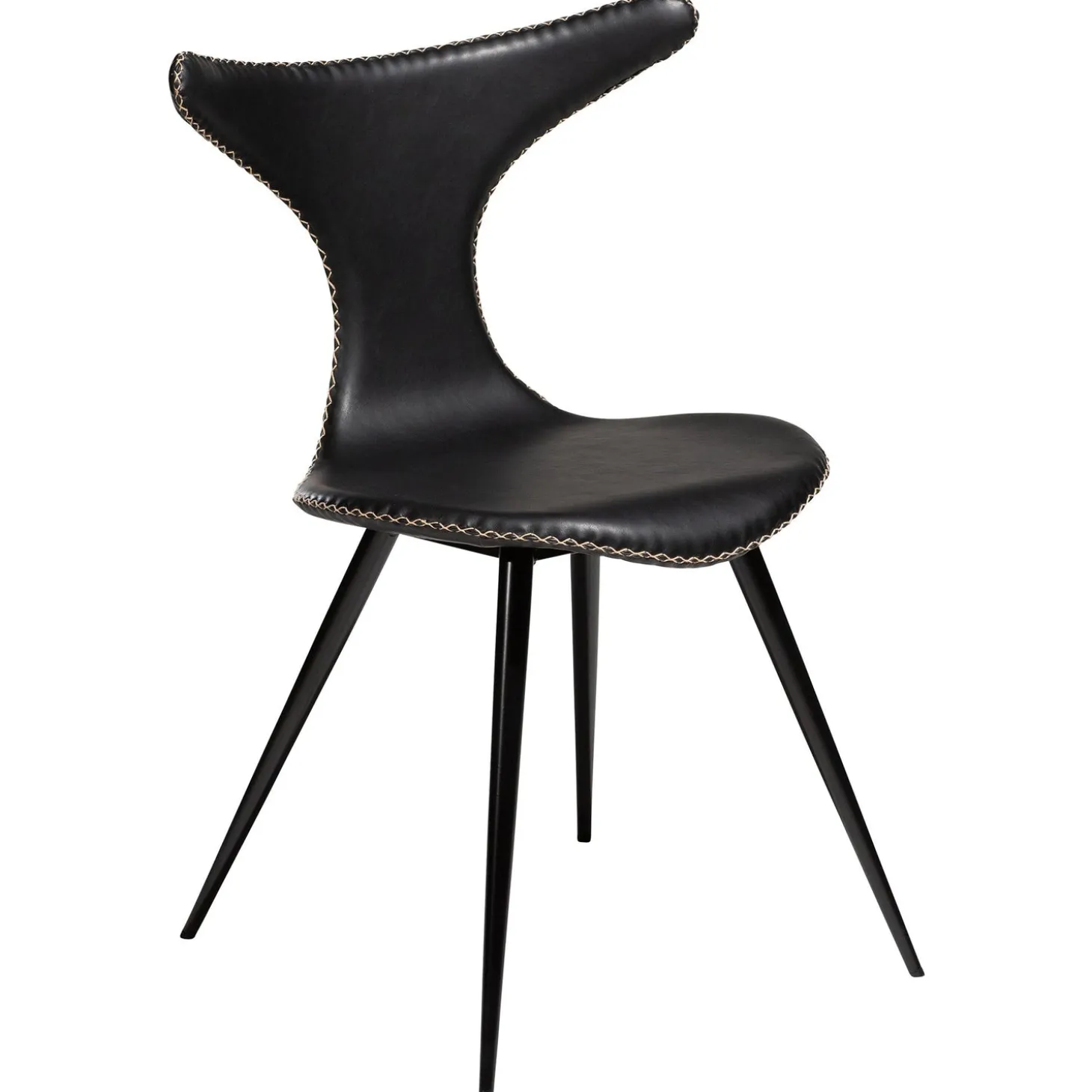 Dolphin Stol Vintage Black Art.Leather, Black