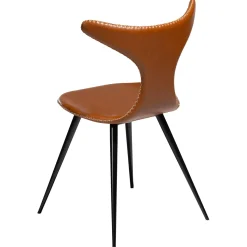Dolphin Stol Vintage Light Brown Art.Leather, Black