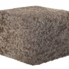 Emma Puff i fårskinn 50x50x40cm / Stone