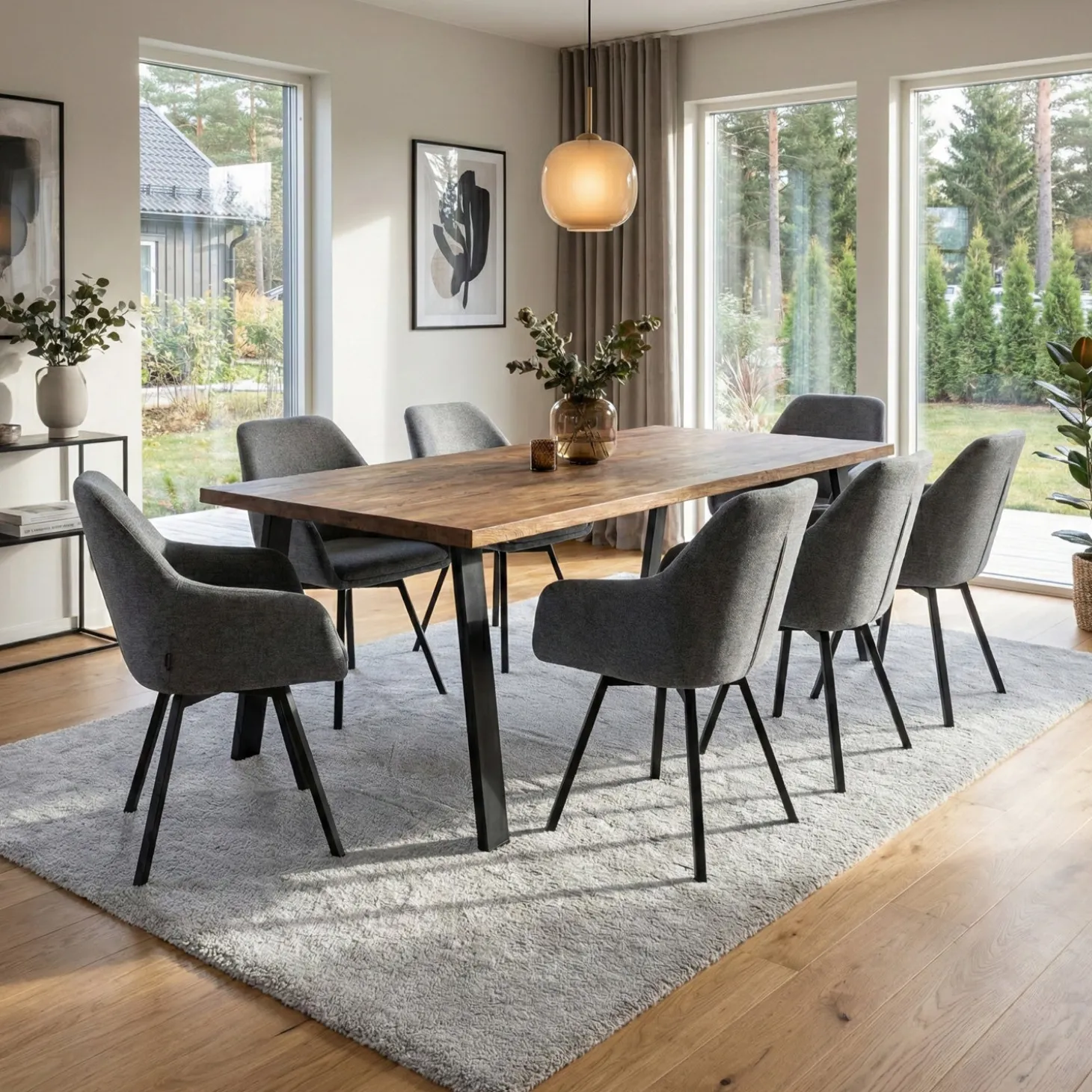 Exxet Matbord 210x95 cm Oljad Vildek/Svart