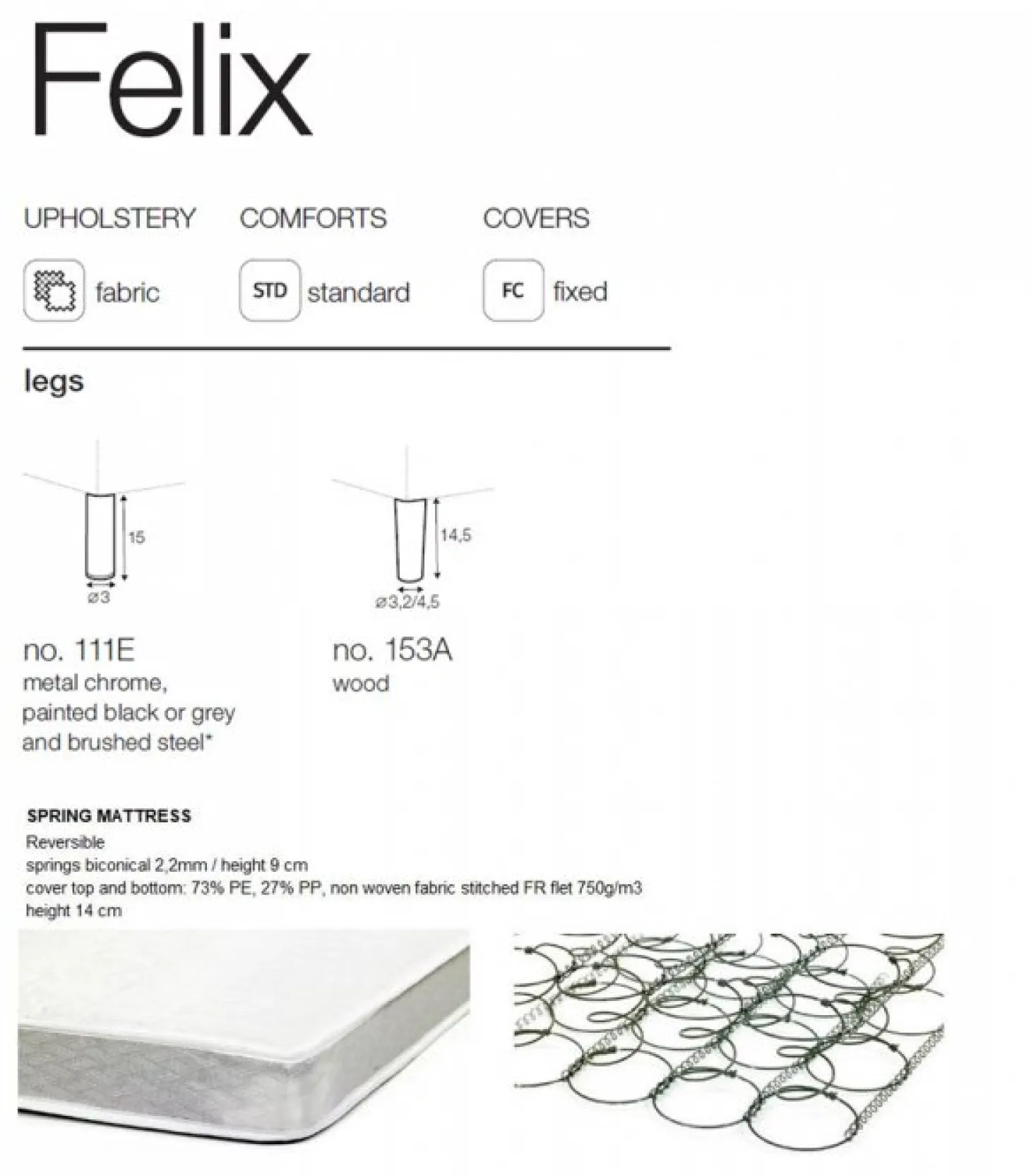 Felix 4-sits Bäddsoffa Sneak Light Grey