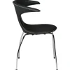 Flair Stol Black Leather, Chrome