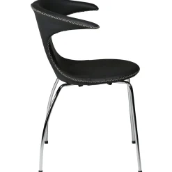 Flair Stol Black Leather, Chrome