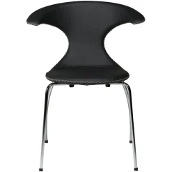 Flair Stol Black Leather, Chrome
