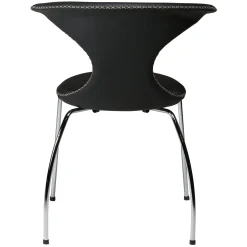 Flair Stol Black Leather, Chrome