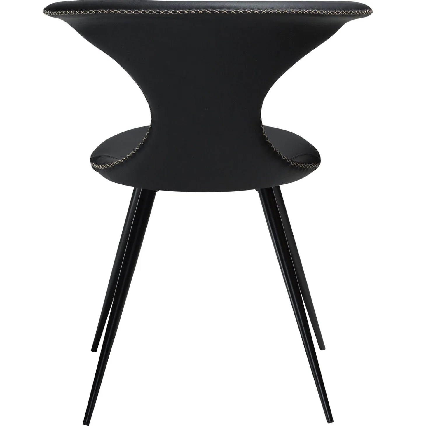 Flair Stol Black Leather, Round Black