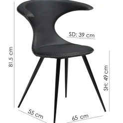 Flair Stol Cognac Art.Leather, Black