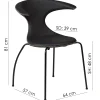 Flair Stol Light Brown Leather, Black
