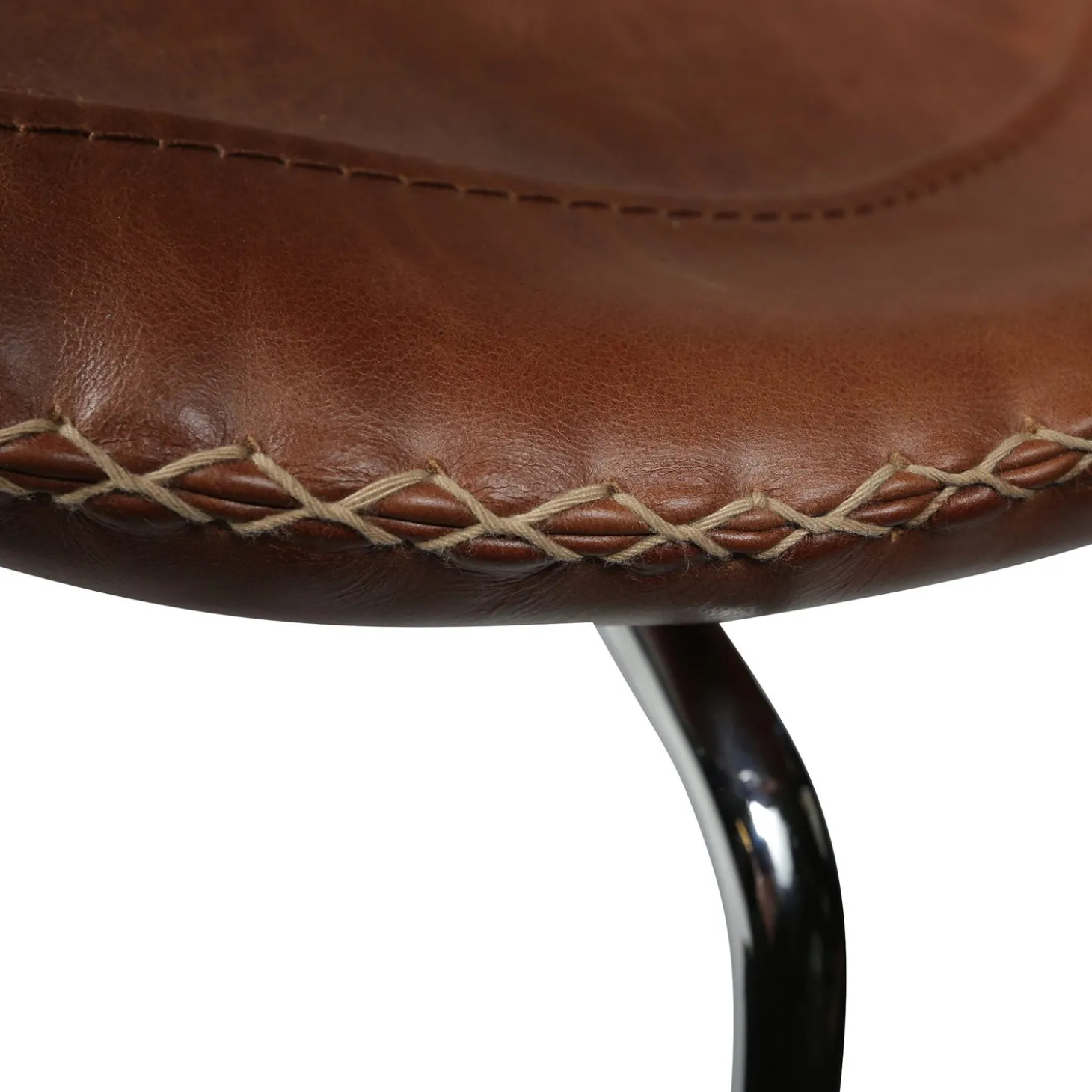 Flair Stol Light Brown Leather, Chrome