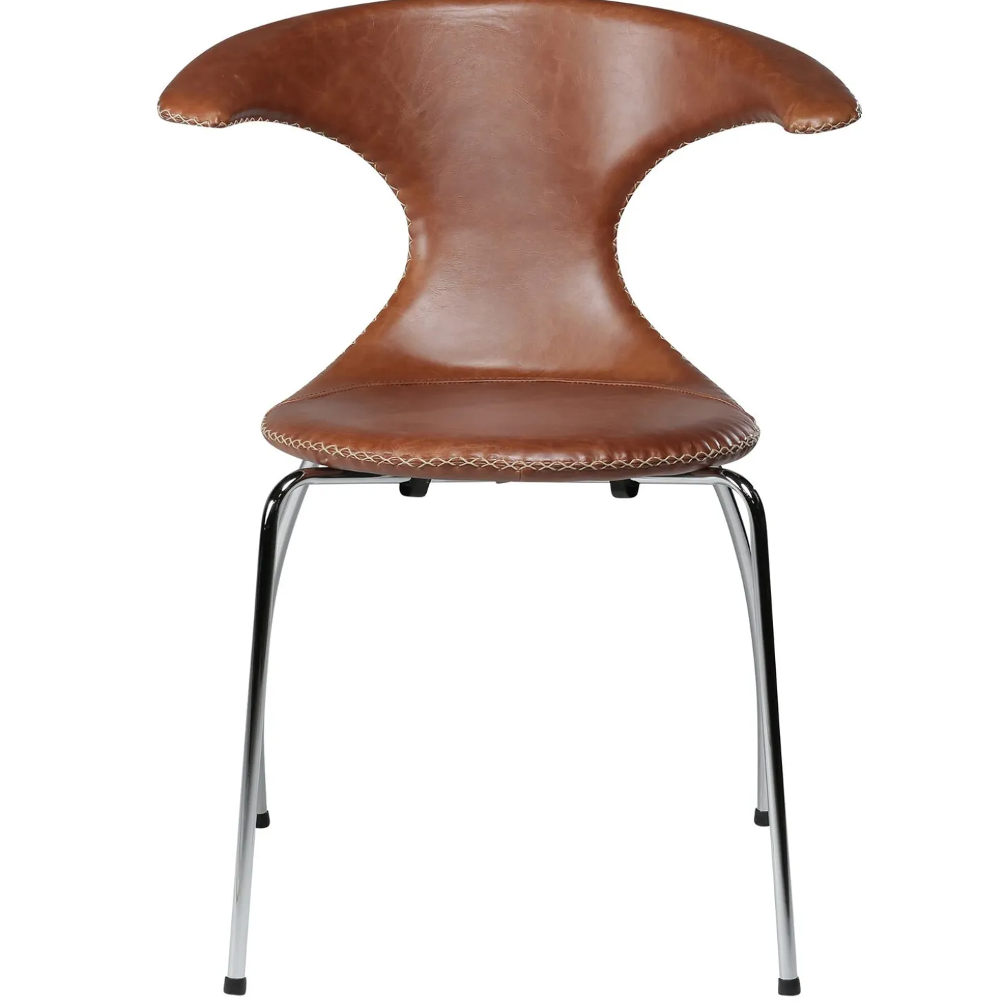 Flair Stol Light Brown Leather, Chrome