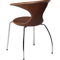 Flair Stol Light Brown Leather, Chrome