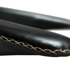 Flair Stol Vintage Black Art.Leather, Round Black