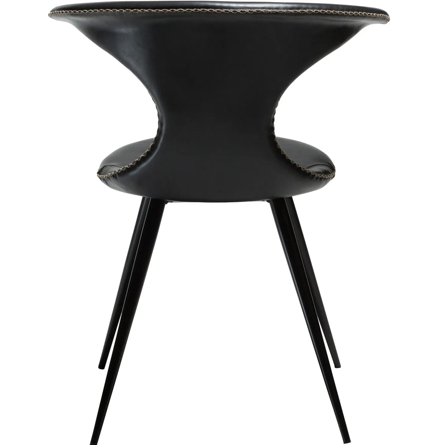 Flair Stol Vintage Black Art.Leather, Round Black