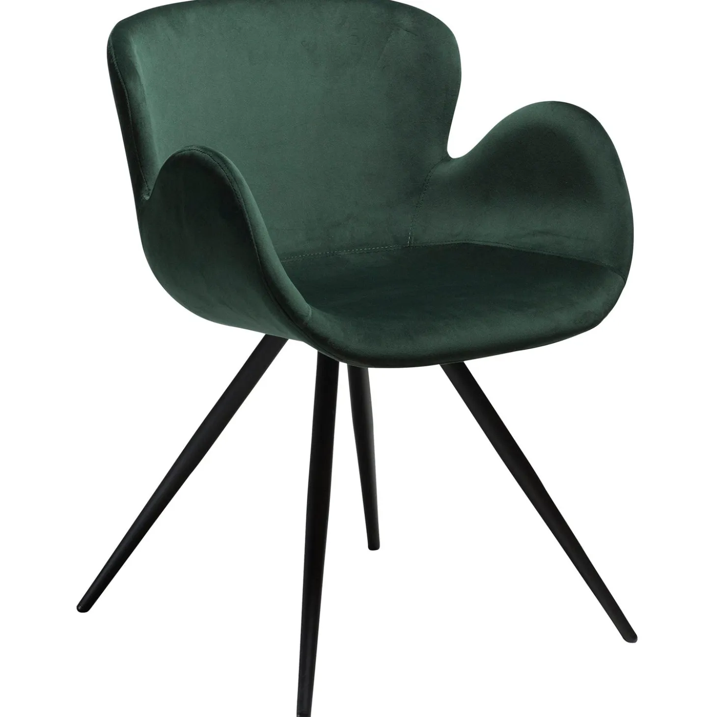 Gaia Stol Emerald Green Velvet, Black