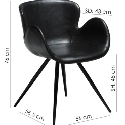 Gaia Stol Emerald Green Velvet, Black