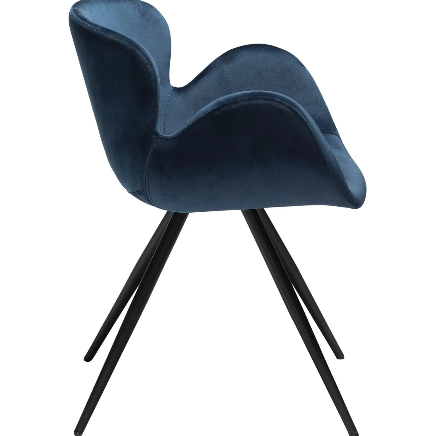 Gaia Stol Midnight Blue Velvet, Black