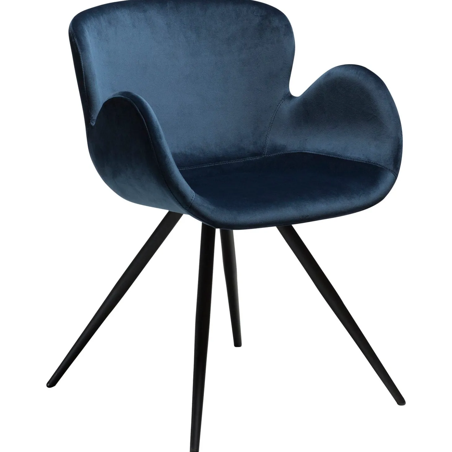 Gaia Stol Midnight Blue Velvet, Black