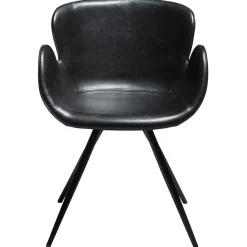 Gaia Stol Vintage Black Art.Leather, Black