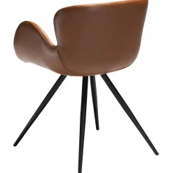 Gaia Stol Vintage Light Brown Art.Leather, Black
