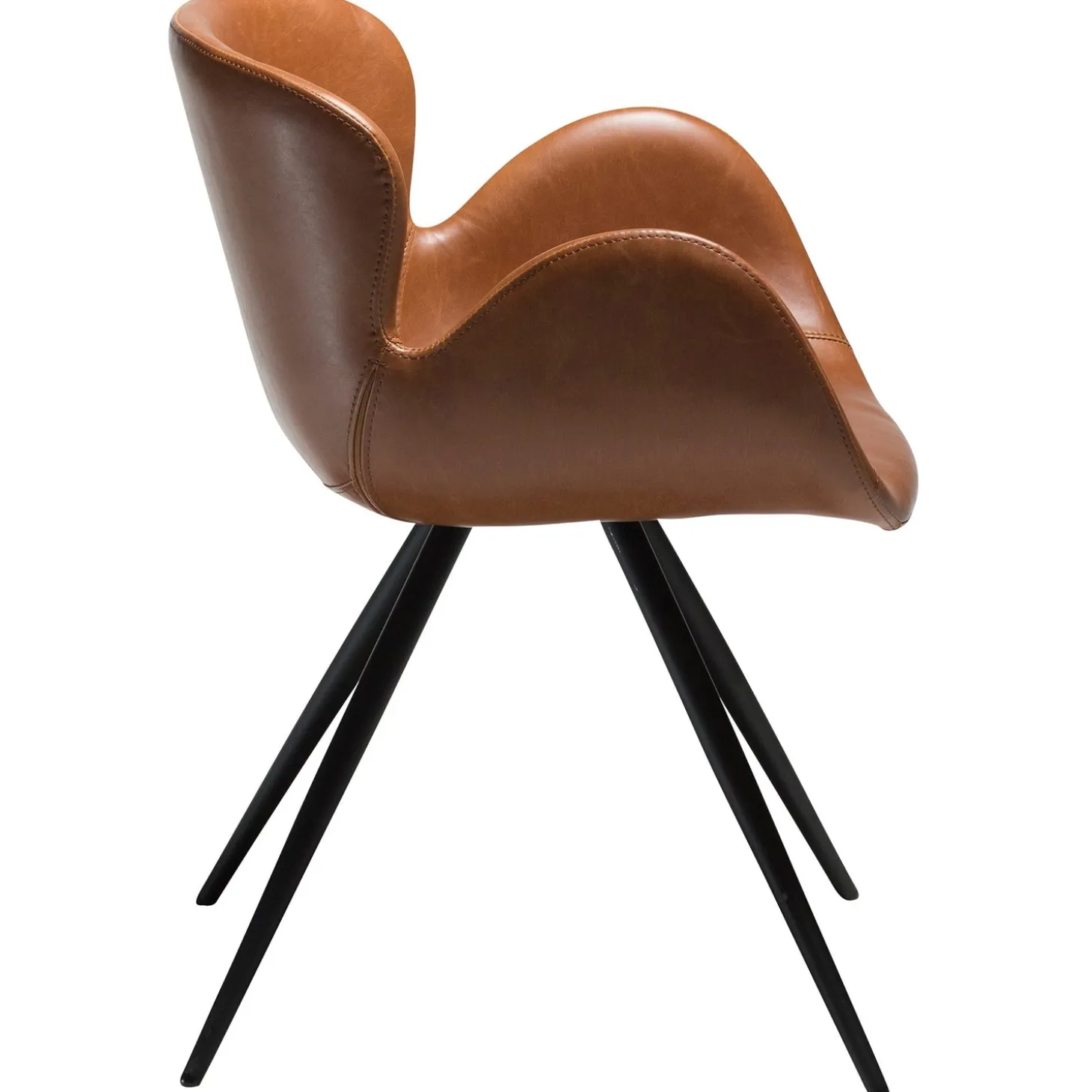 Gaia Stol Vintage Light Brown Art.Leather, Black