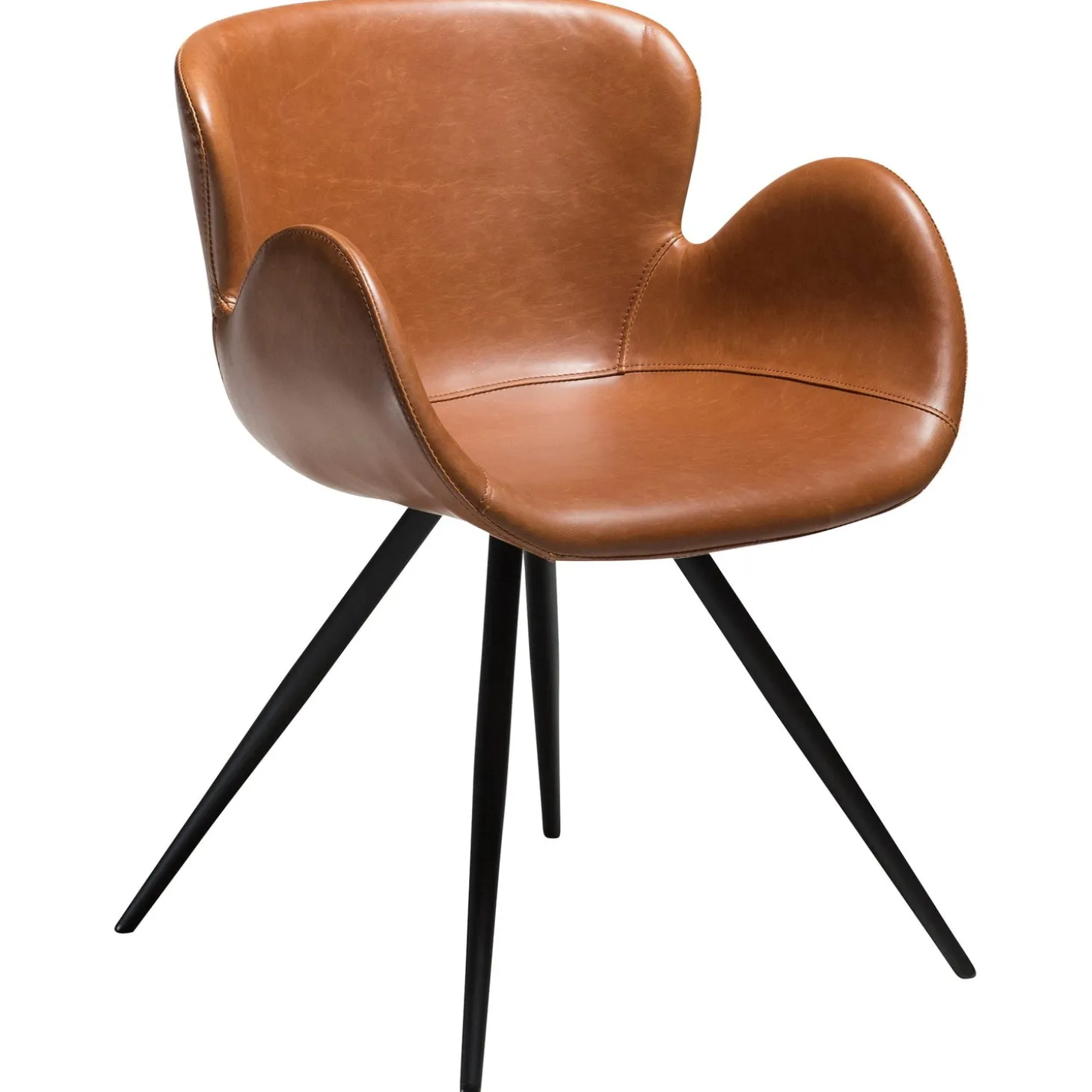 Gaia Stol Vintage Light Brown Art.Leather, Black