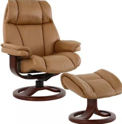 General Reclinerfåtölj ink. Pall Brun