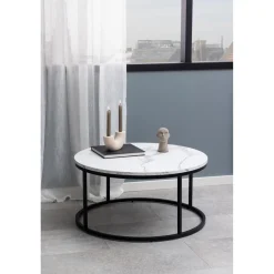 Gilbert Soffbord Rund 80 cm Vit Granada