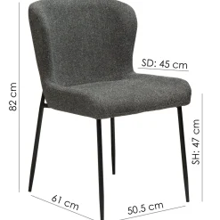 Glam Stol Pebble Red, Black