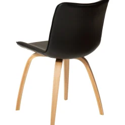 Glee Stol Vintage Black Art.Leather, Oak