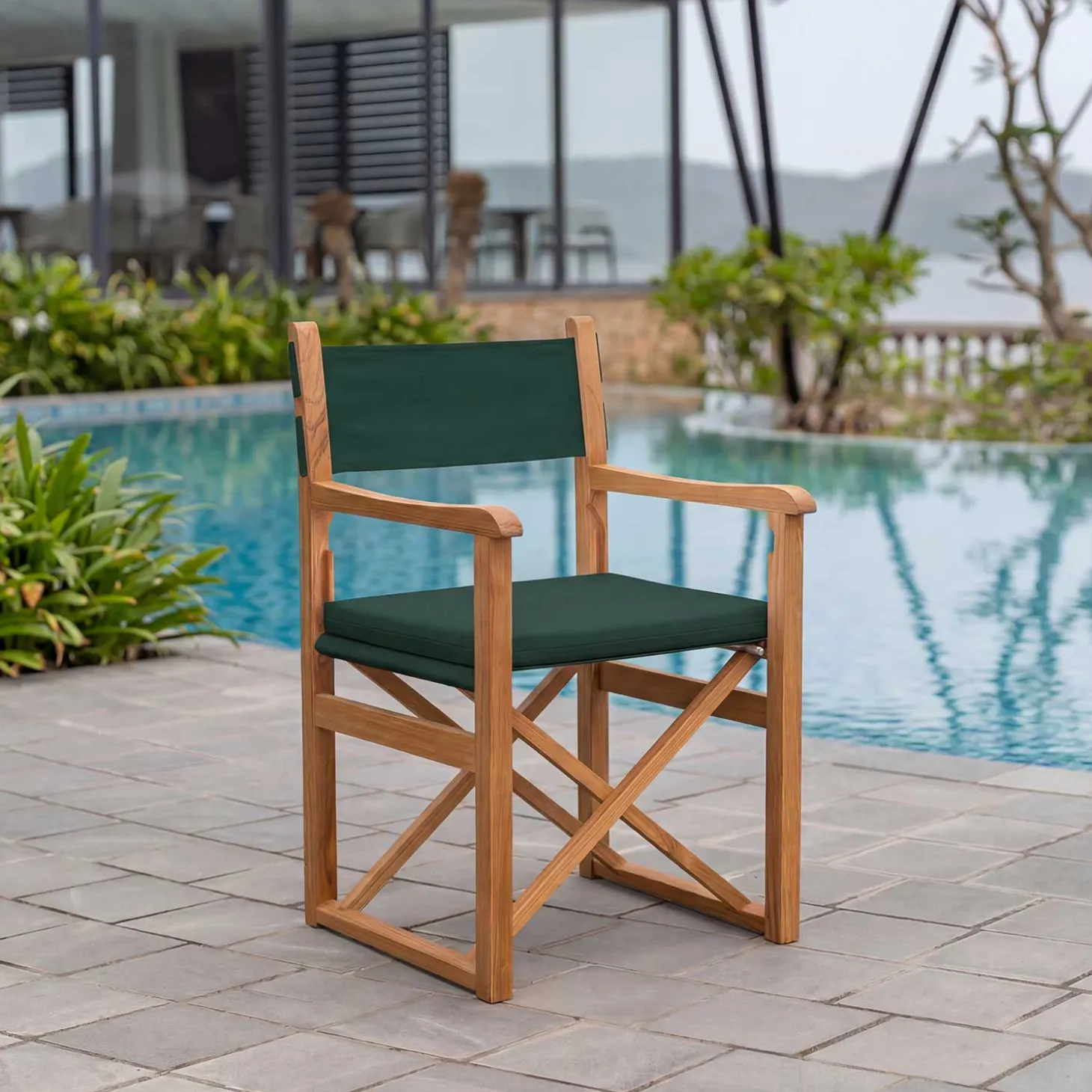 Haväng Regissörsstol Teak/Grön