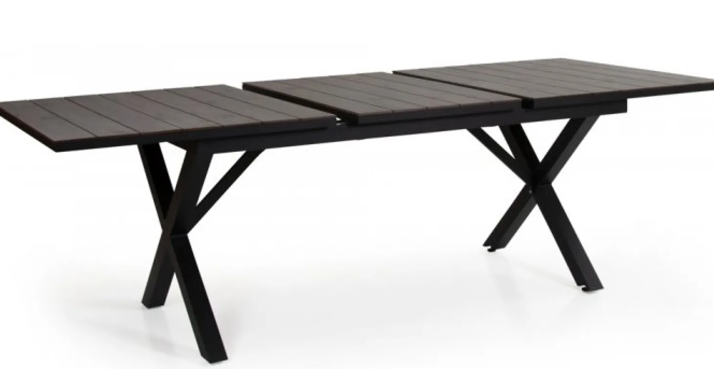 Hillmond Bord 100x166-226 cm Svart/Grå Laminat