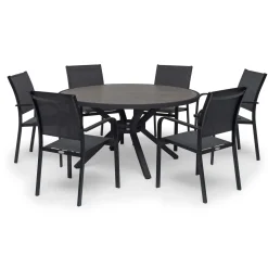 Hånger Utebord Ø140 cm Svart