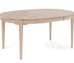 HOVDALA Matbord Ø 115cm Inkl. Två Ilägg Vitoljad Ek