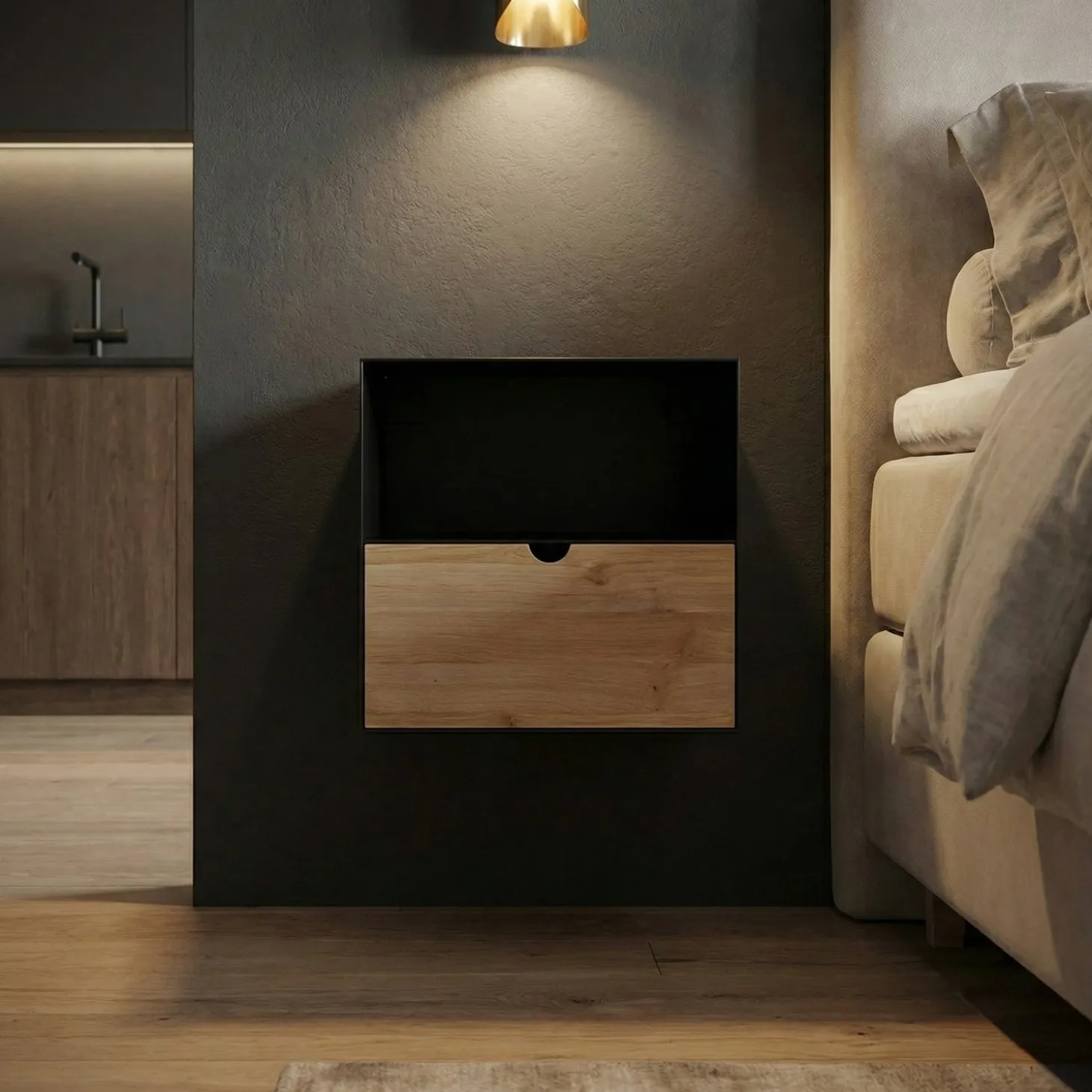 Joliet Sängbord 30x25 cm Bambu