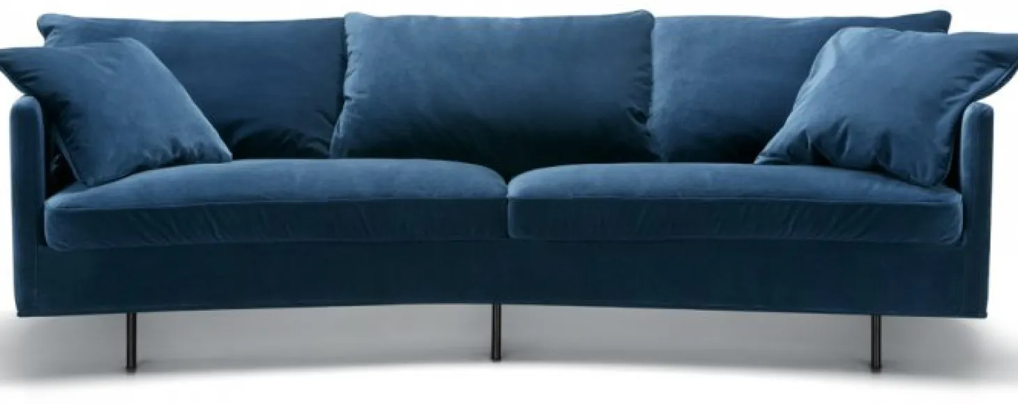 Julia 3-sits XL Svängd Soffa Classic Velvet D. Blue