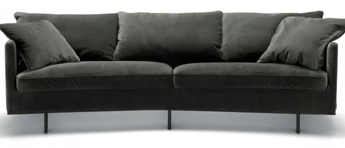 Julia 3-sits XL Svängd Soffa Classic Velvet Grey
