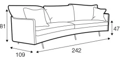 Julia 3-sits XL Svängd Soffa Elyot Natur