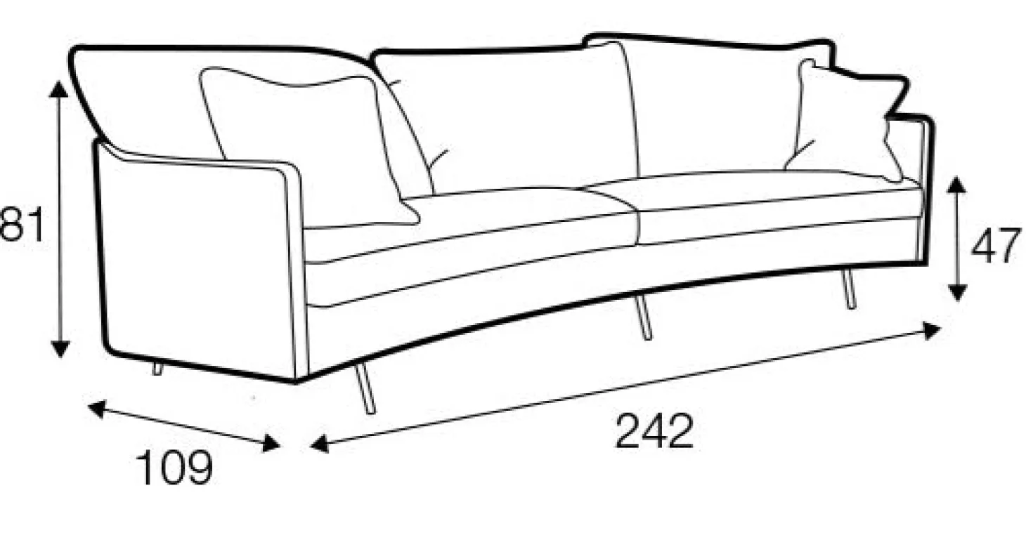 Julia 3-sits XL Svängd Soffa Elyot Natur