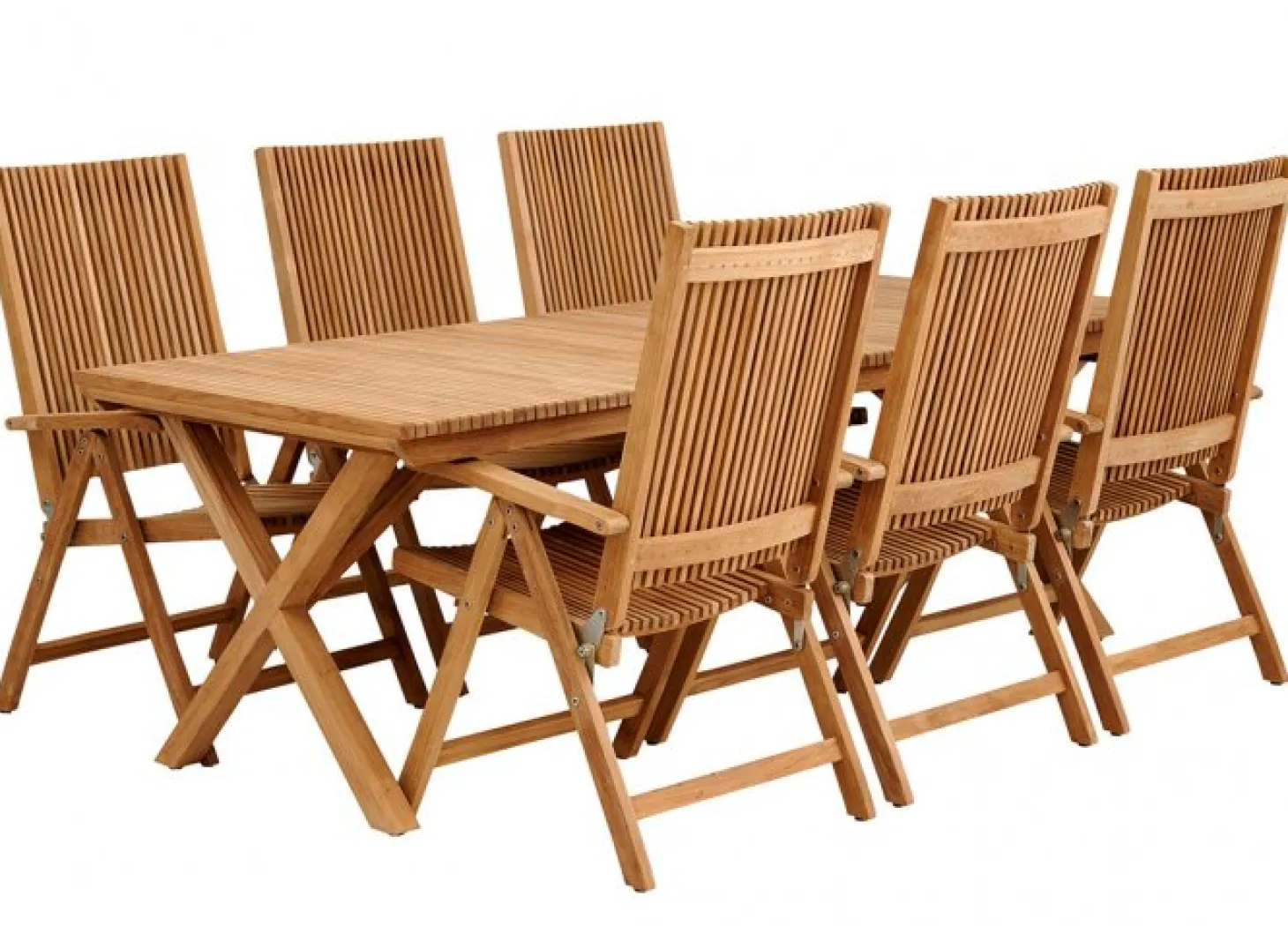 Julita Matgrupp 220x90 cm Teak ink 6st Pos.stolar