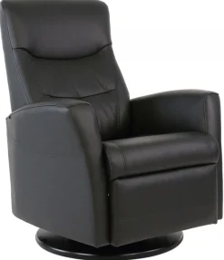 King Reclinerfåtölj Svart Läder