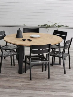Laurion Matbord 150 cm Rund Teak/Svart