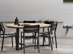 Laurion Matbord 150 cm Rund Teak/Svart