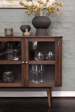 Löderup Sideboard Vitrin Rökbetsad Ek