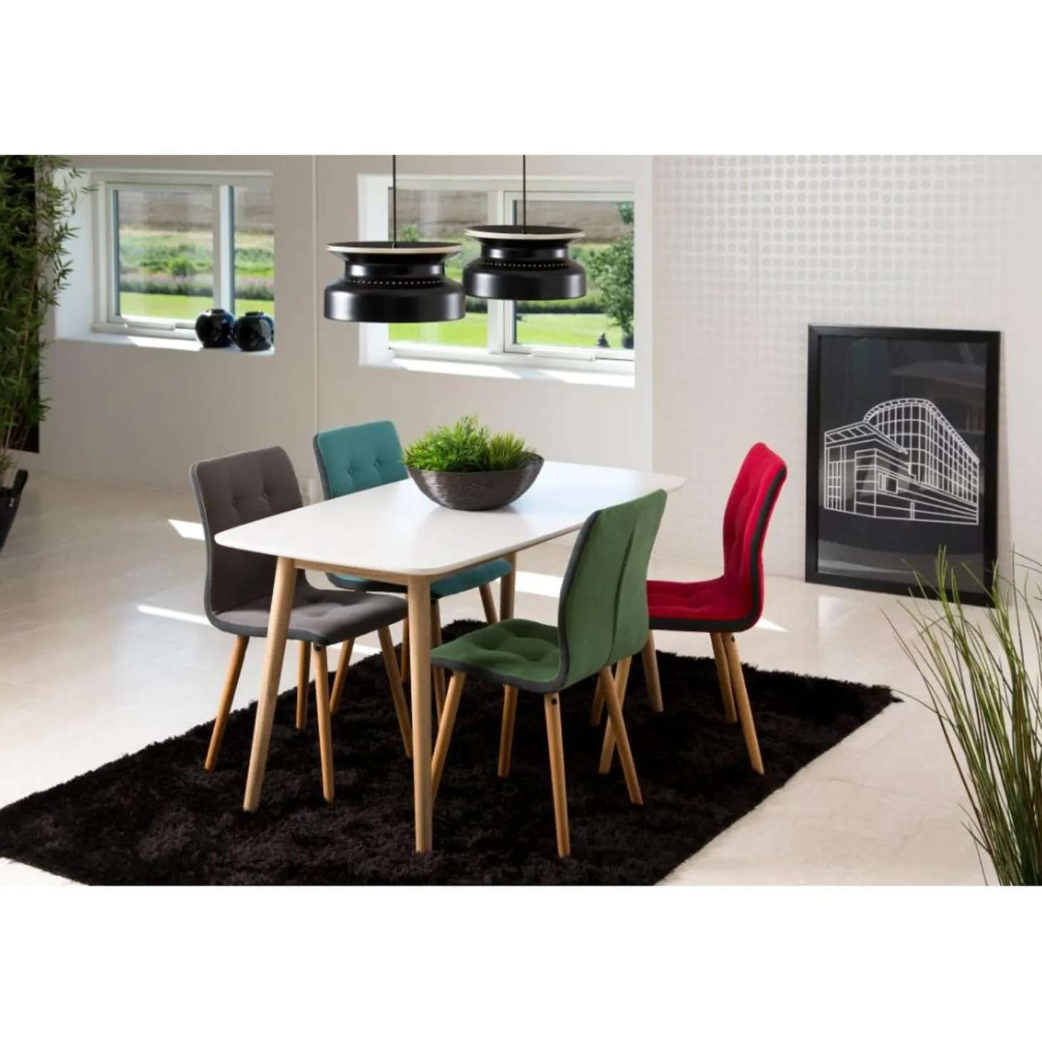 Lillesand Matbord 150x80 cm Vit/Ek