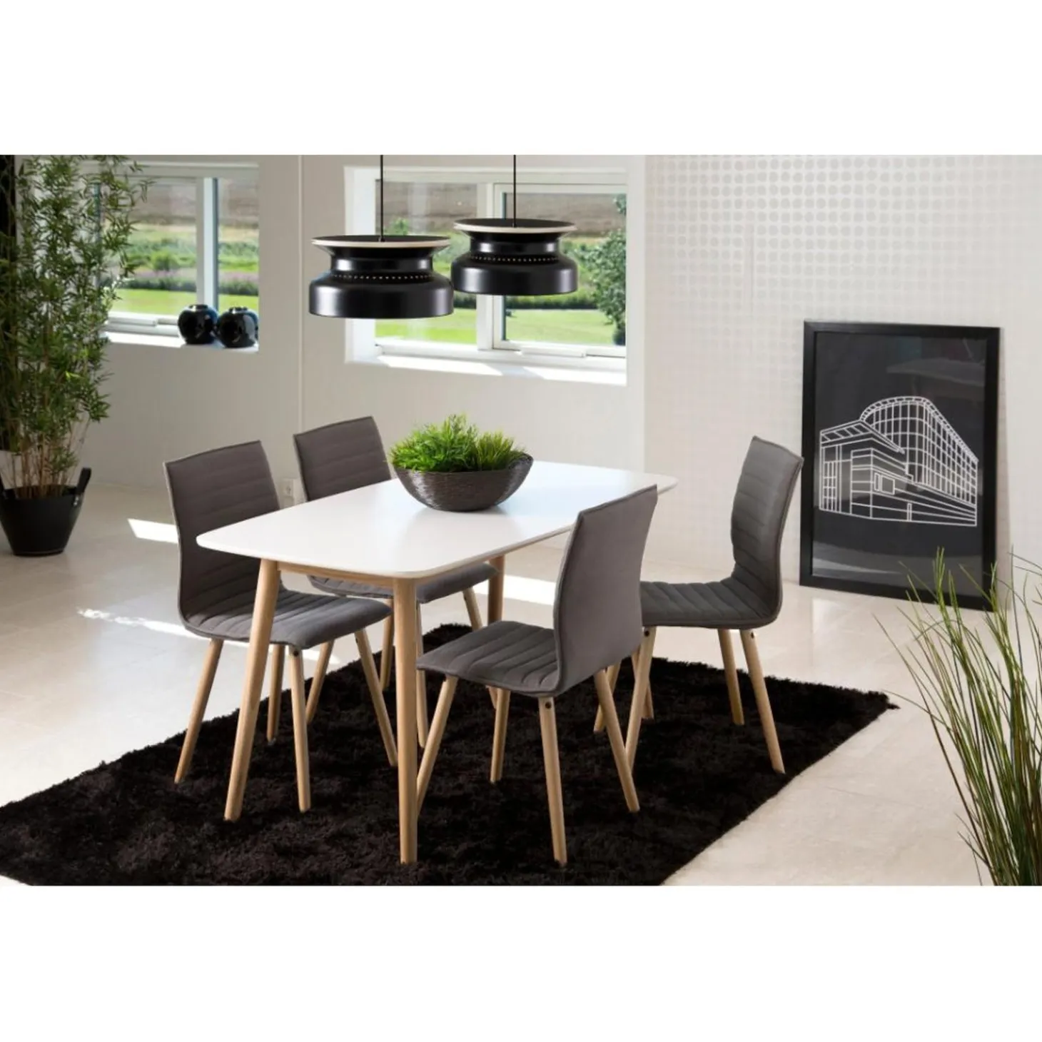 Lillesand Matbord 150x80 cm Vit/Ek