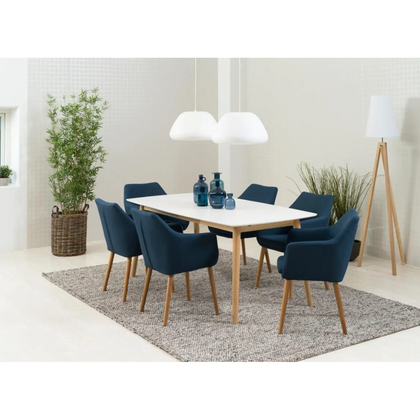Lillesand Matbord 150x80 cm Vit/Ek