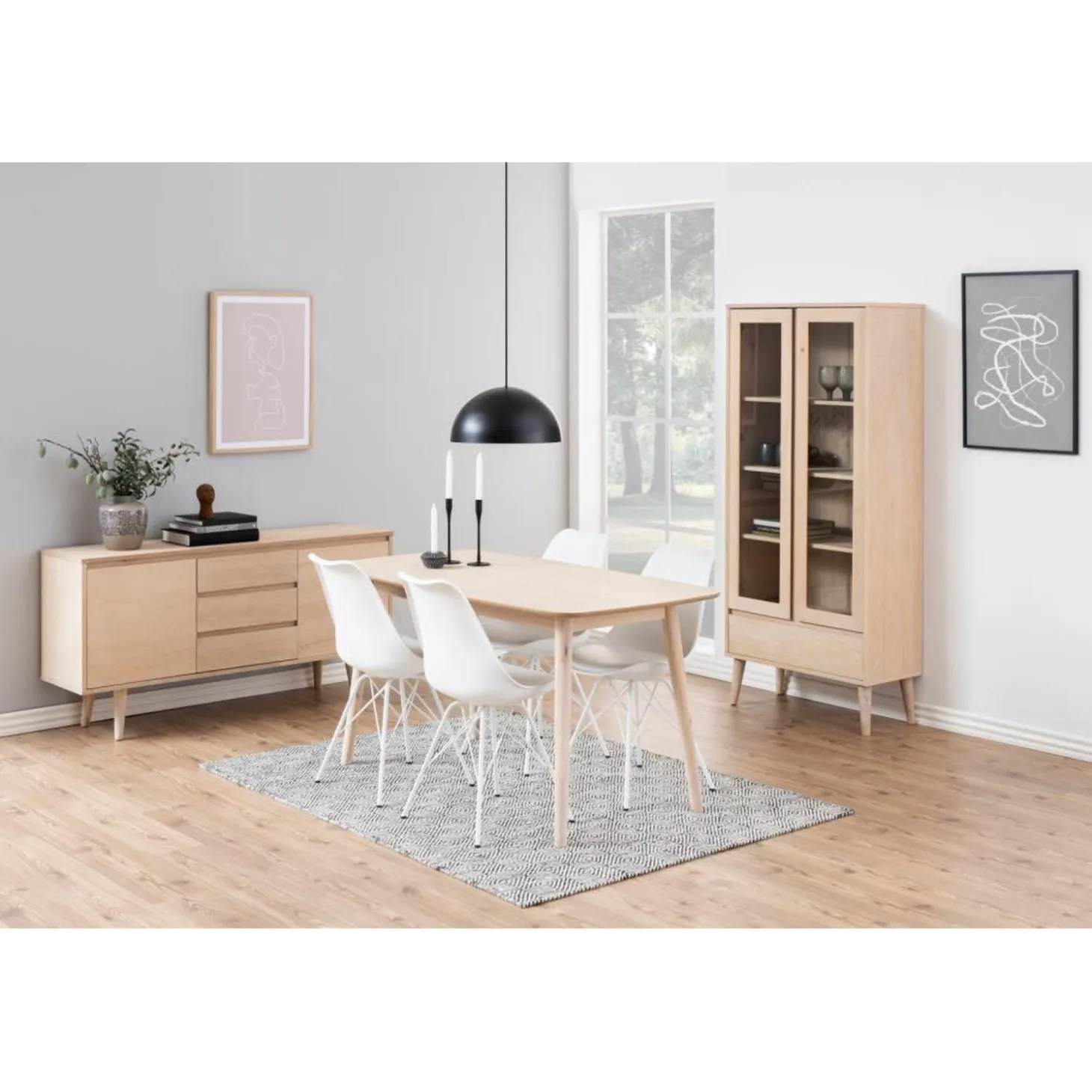 Lillesand Matbord 150x80 cm Vitpigmenterad Ek