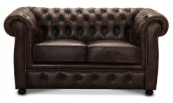 Liverpool Chesterfield soffa 2-sits Brun